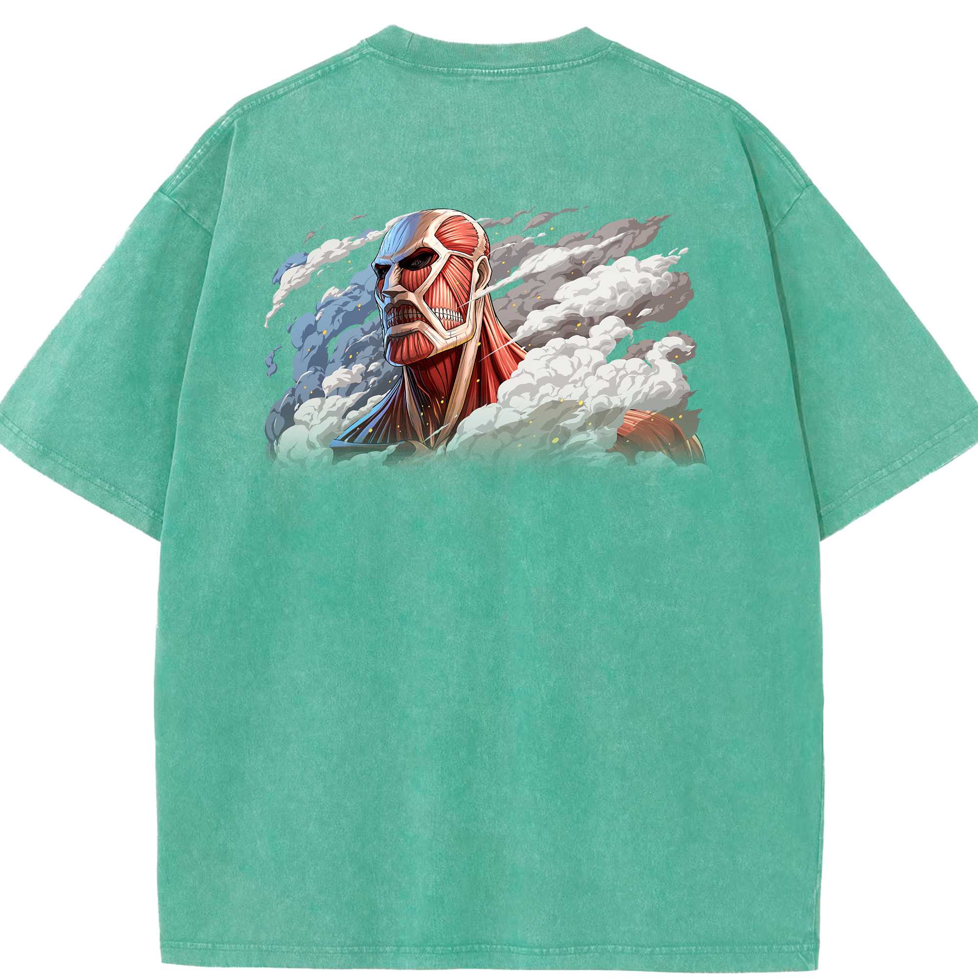 （画像用） 進撃の巨人 Attack on Titan 綿100% ヴィンテージ風 半袖Tシャツ（背面プリント）